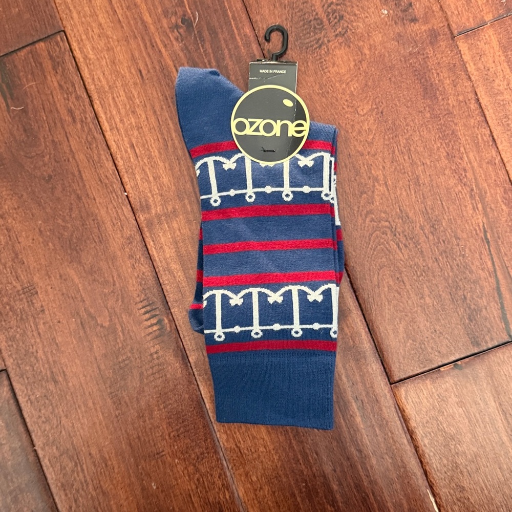 NWT Nautical Ozone Blue and Red Striped Socks